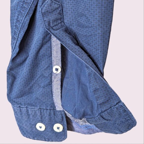 On the Road Traveler's Collection Cobalt Blue Button Down Dress Shirt size L - Picture 3 of 12